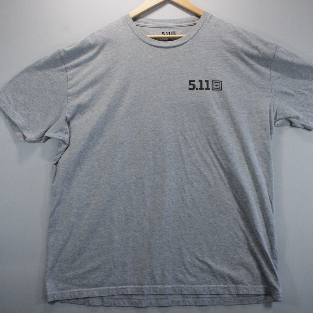 5.11 Tactical Mens 2XL Gray Graphic T-Shirt Always Ready Military Short Sleeve